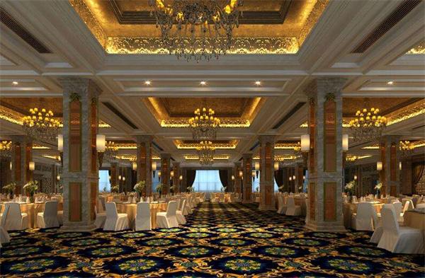 經(jīng)典歐式風格酒店宴會廳大型吊燈廠家定制安裝效果圖